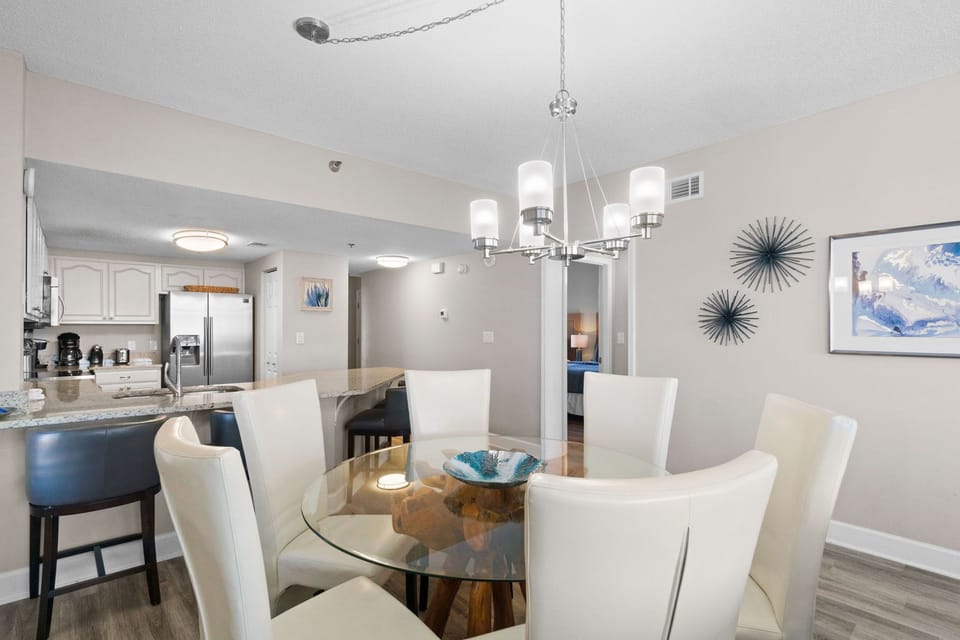Enjoy your favorite meals at this beautiful dining table with 6 chairs.