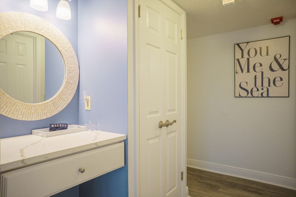 vanity area in master bedroom