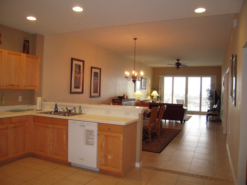 Kitchen Area. Tile floors throughout
