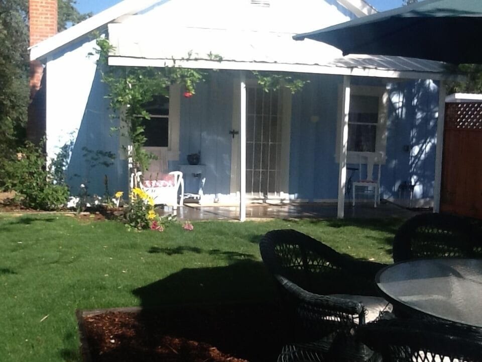 The shady and private front yard.