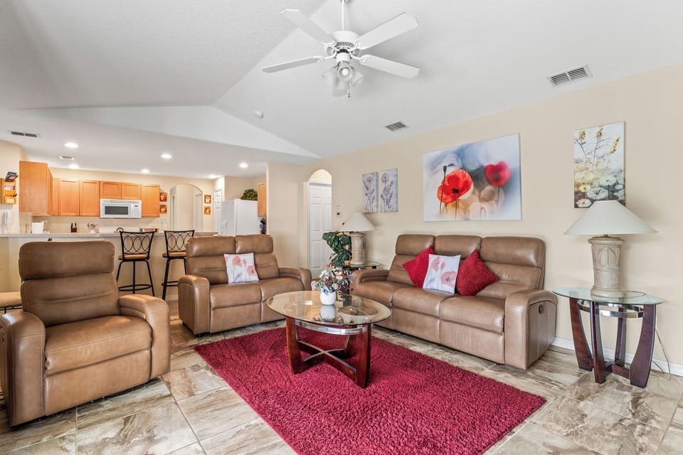 Reclining sofa and chair offer high comfort