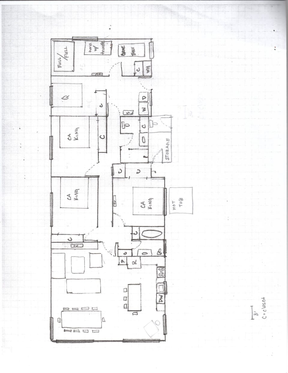Floor plan for newly remodeled house.