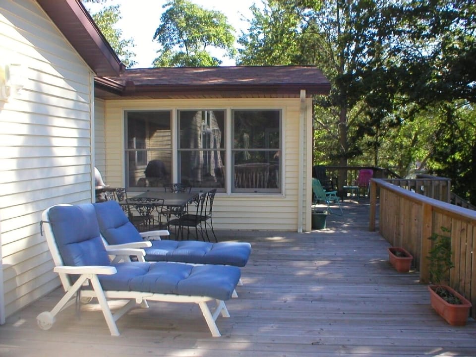 lounging on the deck