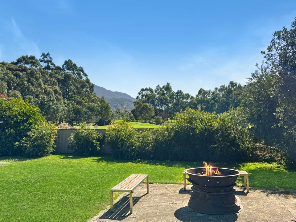 Outdoor fire pit: Gather around for cozy evenings under the stars. 