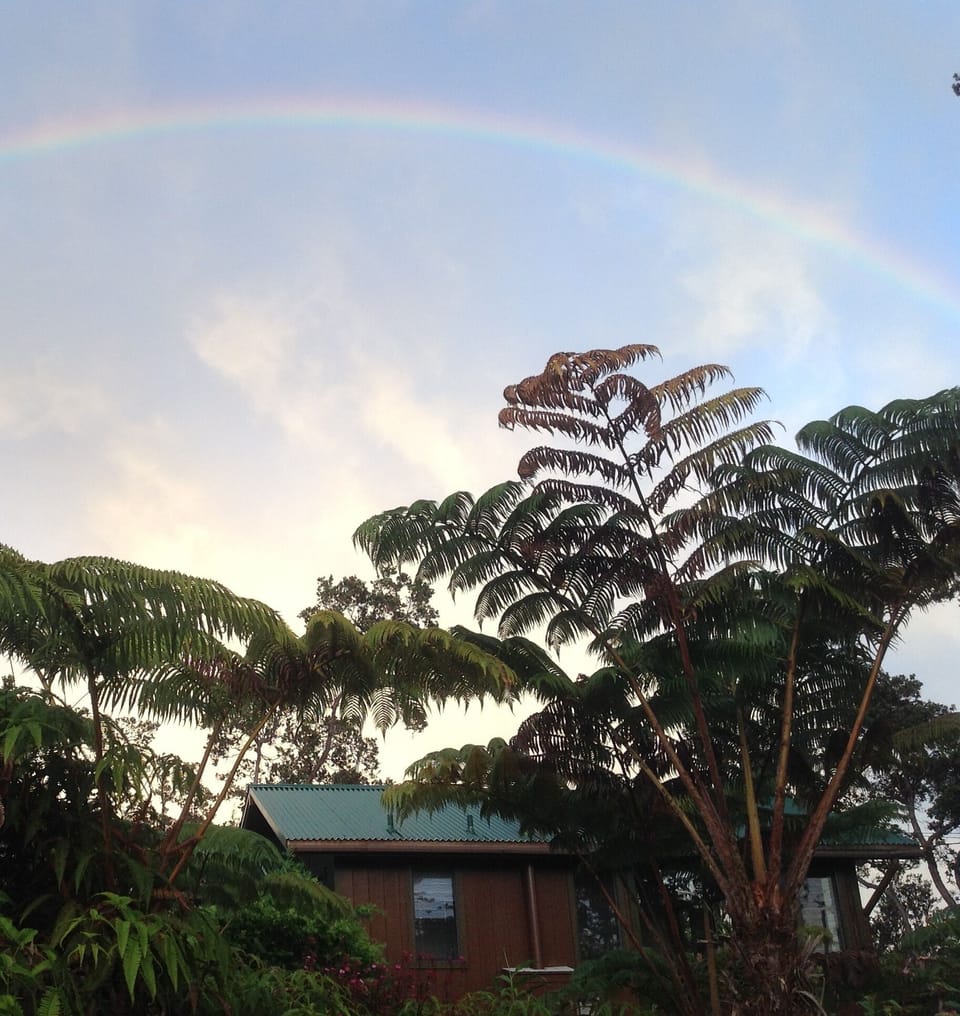 Rainbow over the cottage.