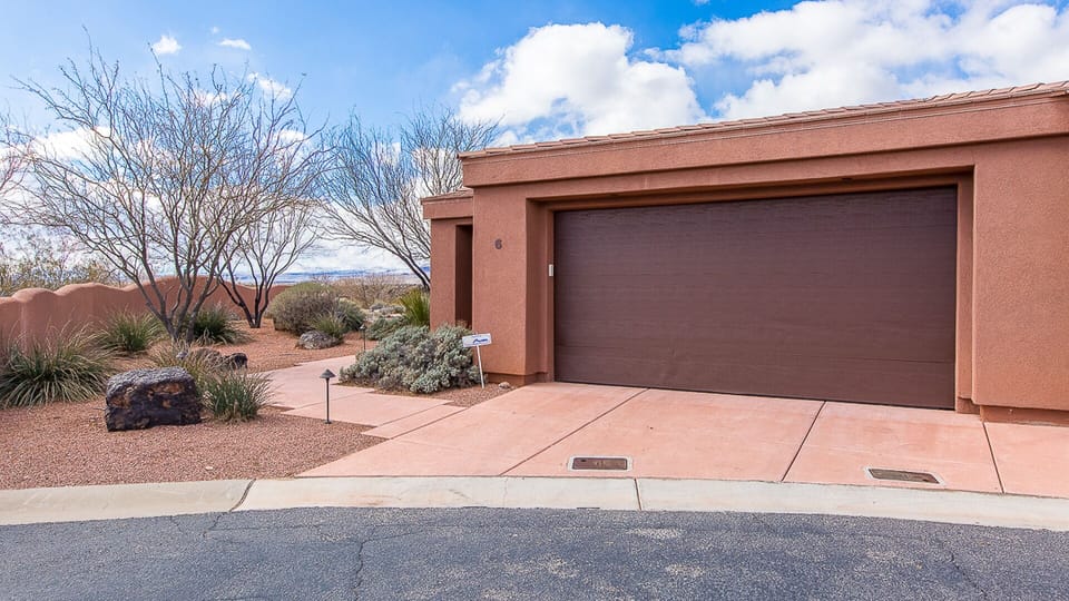 Front Of Twin Home With 2 Car Attached Garage