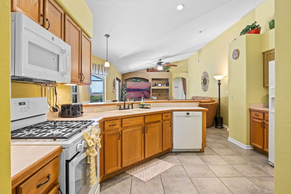 Gas stove, microwave, dishwasher and fridge with filtered water and ice maker