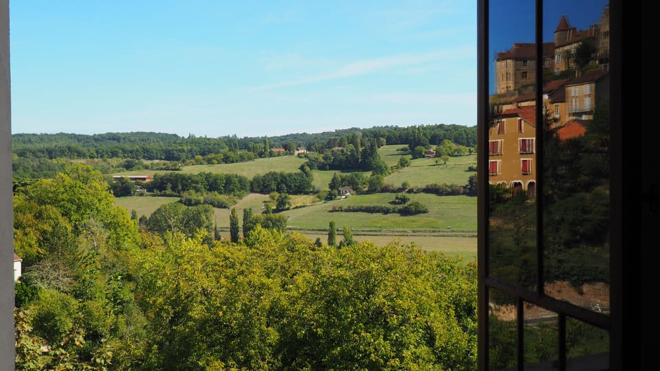 View of valley and reflection of Belves, from the master bedroom