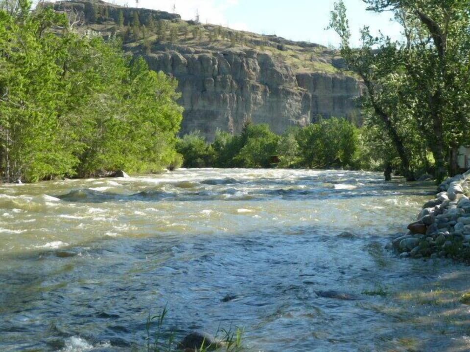 Looking down The Stillwater River from The River Cabin at Falcon's Ledge.