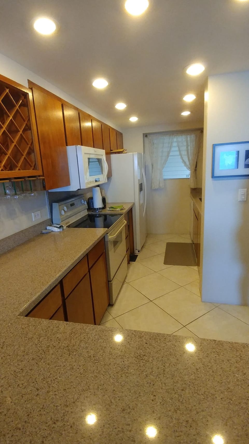 view into kitchen