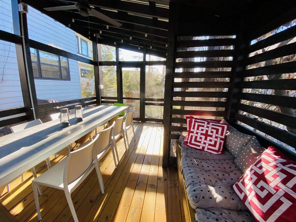 Relax in the private built-in lounge.