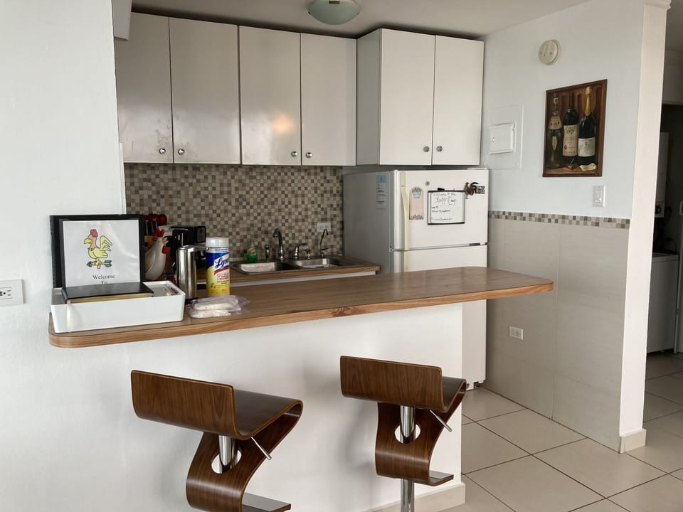 Kitchen counter and stools