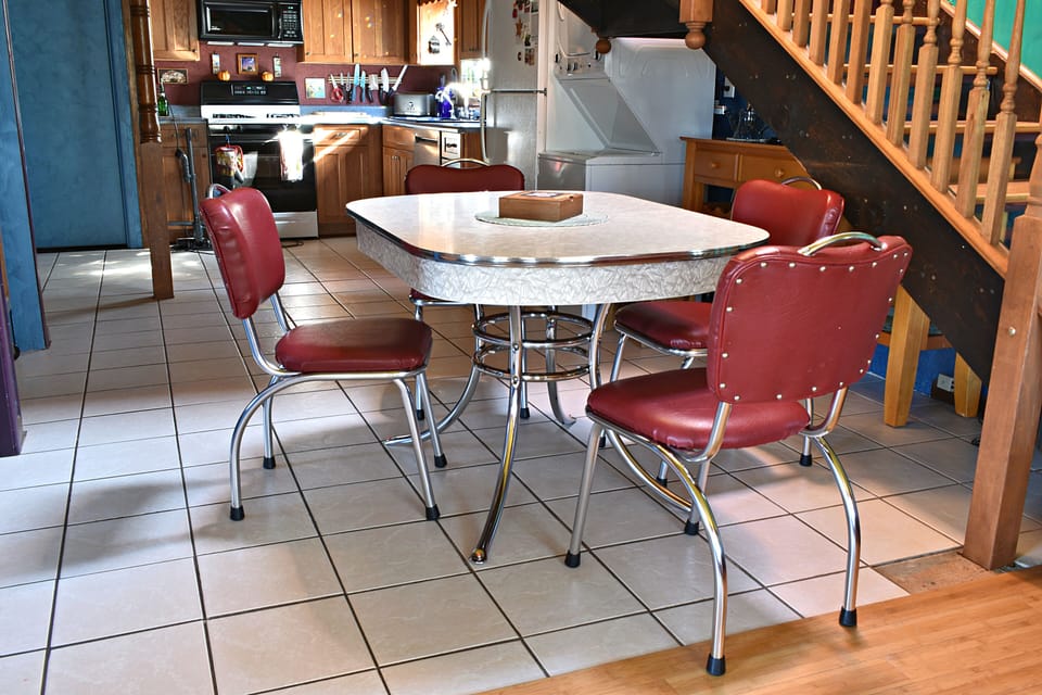 John did an excellent job restoring this sweet vintage kitchen set.