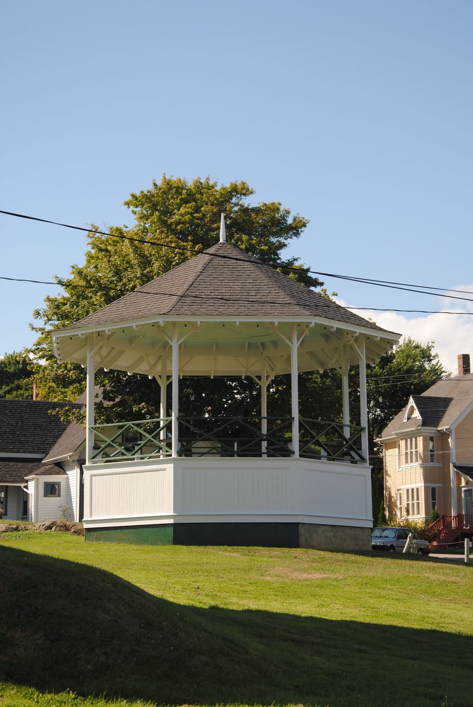 The bandstand behind the library