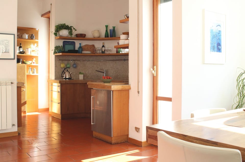 View towards the kitchen from the dining area