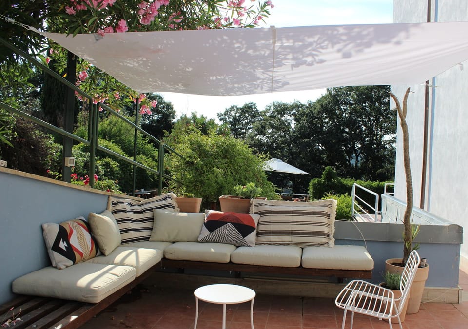 Patio area next to the house