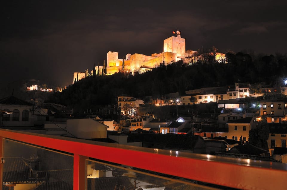 View from the terrace at night.