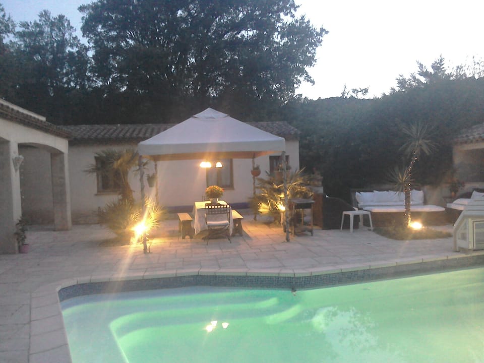 early evening by the pool