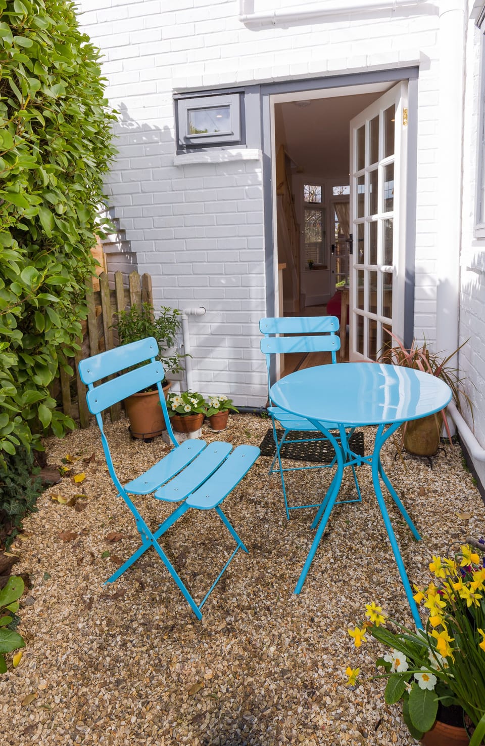 The morning sun catches the courtyard until midday, a pleasant spot for breakfast