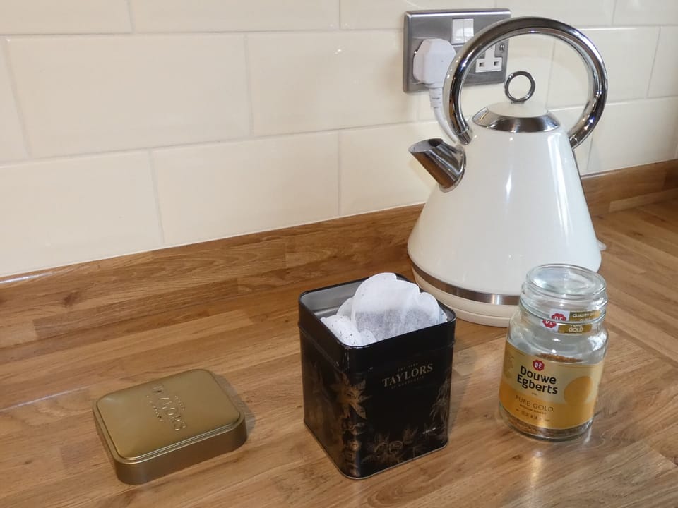 Tea, coffee and sugar supplied.