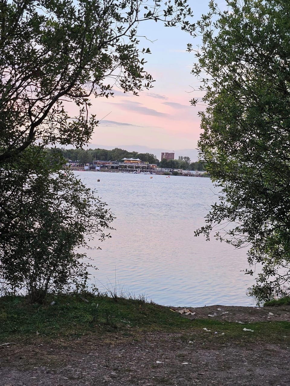 View over jet ski lake towards main central area