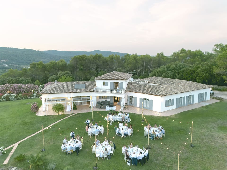 Outdoor banquet area