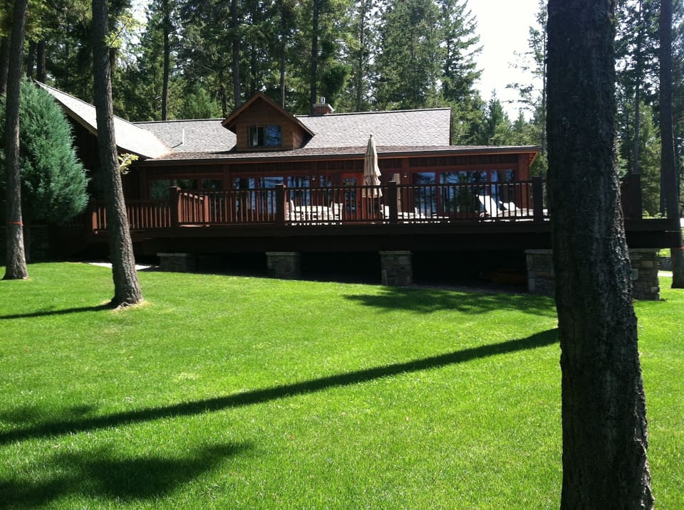lakeside view of house