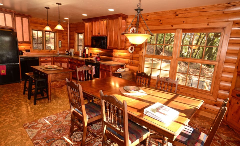 Designer kitchen with warm copper and cork accents.
