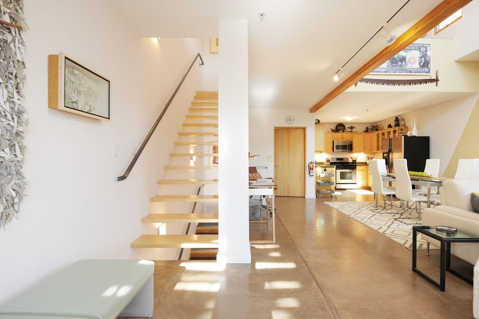 access to sleeping loft, three-quarter bathroom and reading nook.
