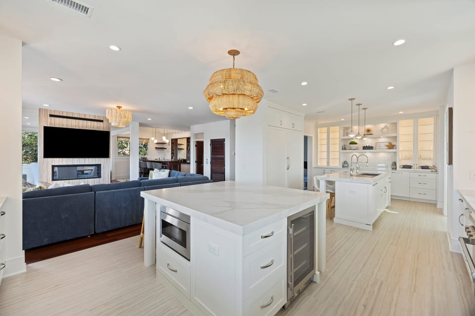 The expansive and remodeled kitchen is dreamy! So much space to entertain and prep a delicious meal.