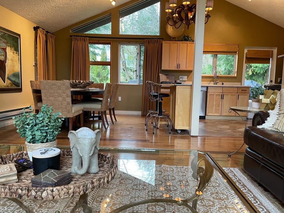 Living room, dining room, and kitchen
