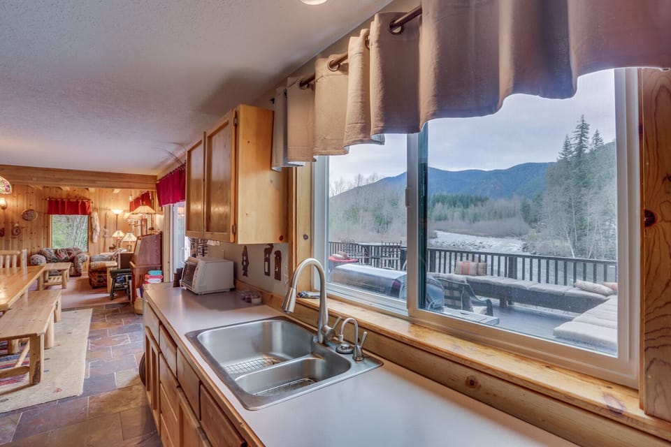 Kitchen with view of the river