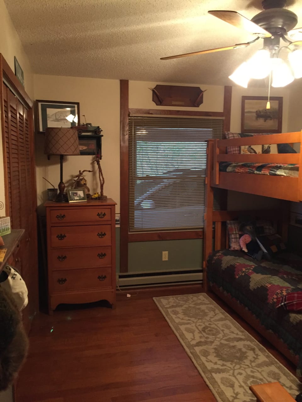 Bunk Beds plus Twin bed...this room sleeps three.