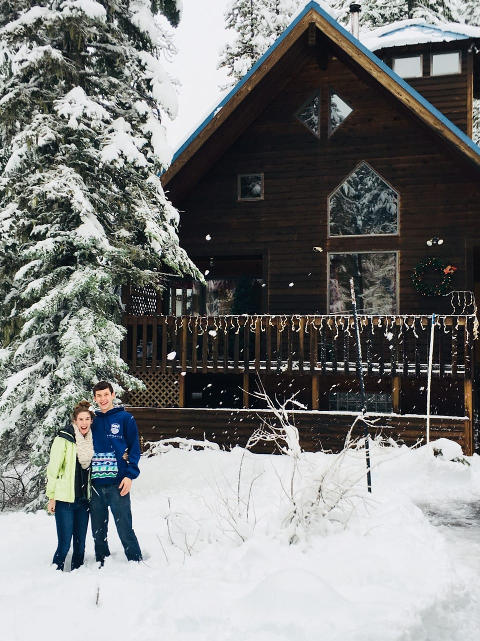 Cabin/House entrance in winter.