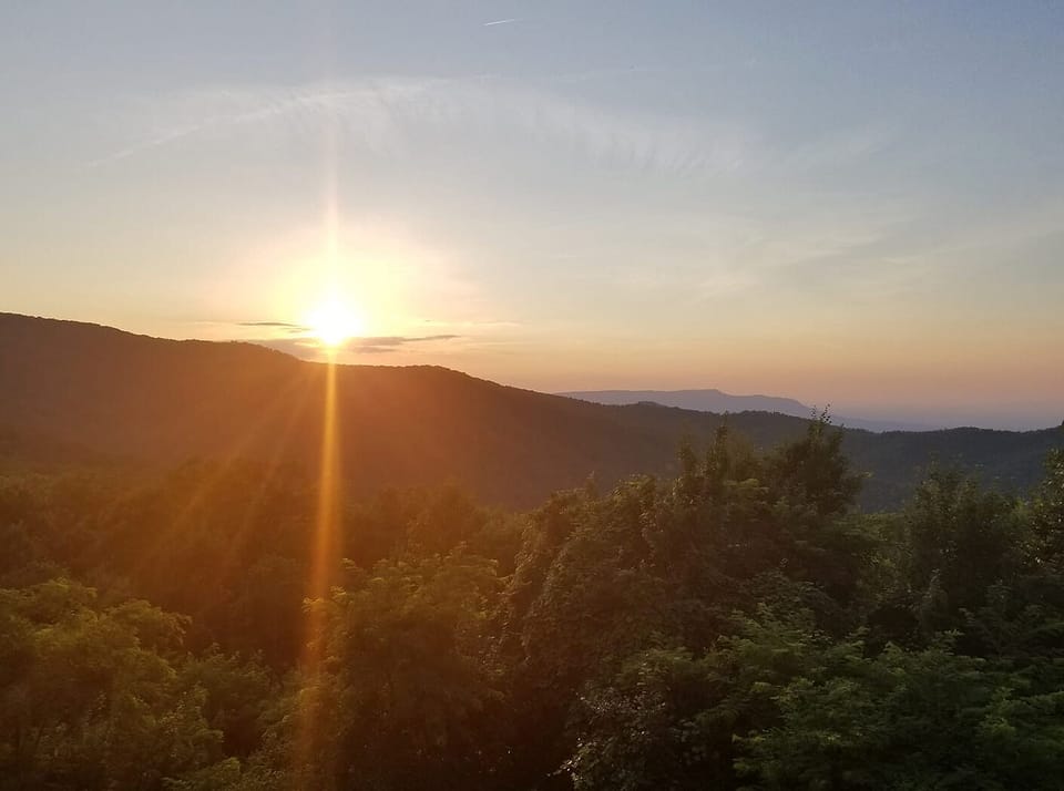 Glorious sunset from our  balcony.