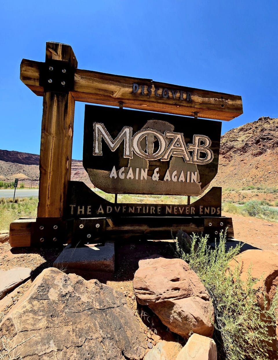 Famous Moab sign near Arches National Park