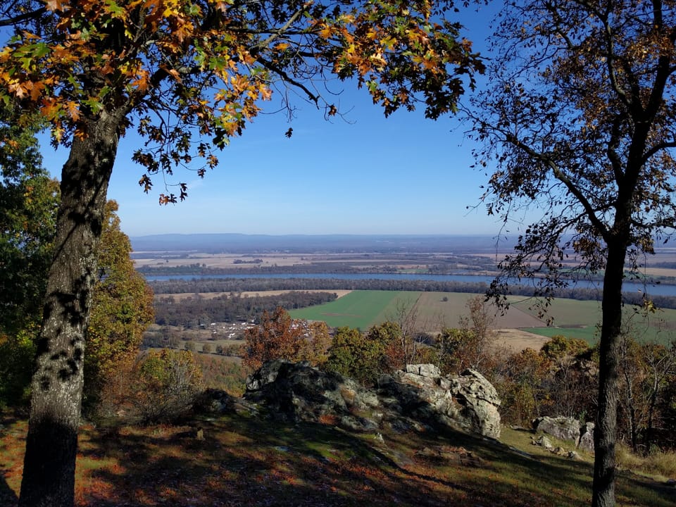Fall colors looking over the boulders