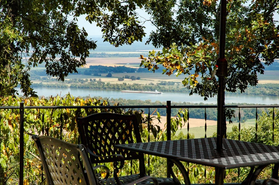 Enjoy sitting outside and watching river activities.