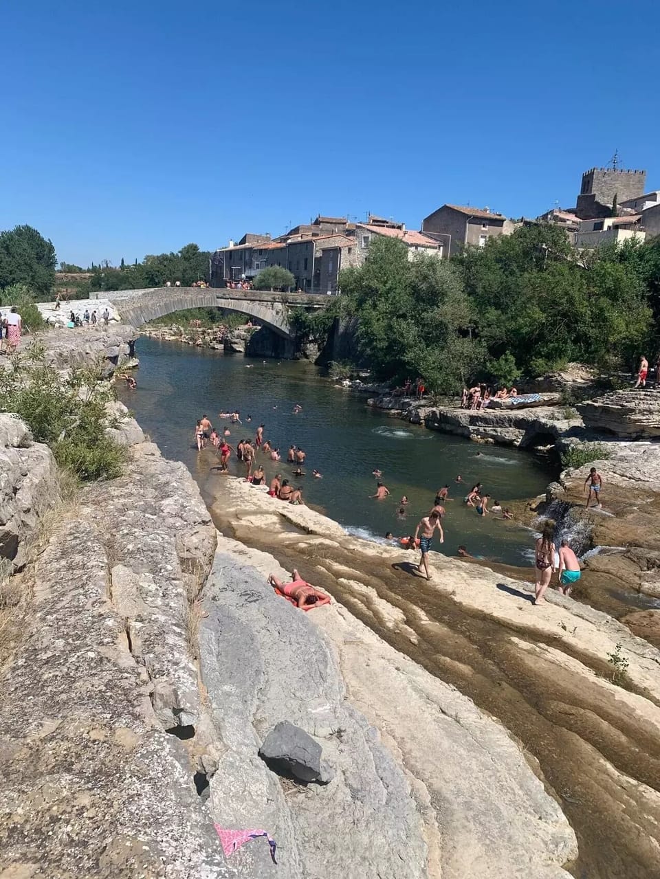 Ribaute a village a short drive away where our family loves swimming .