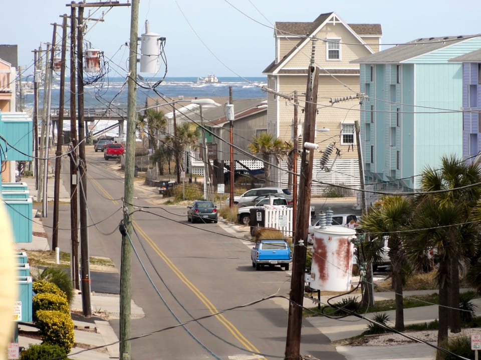 Look to the left off of the balcony and see the north end of the island