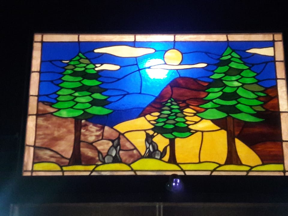 Stained Glass above Front Door.