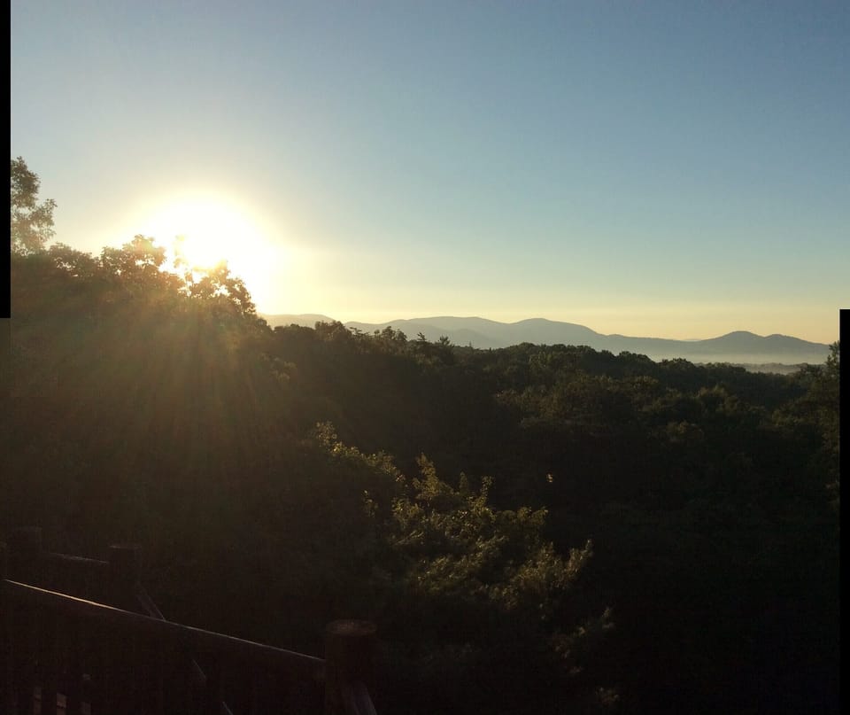 Enjoy a cup of coffee as the sun rises to great you.