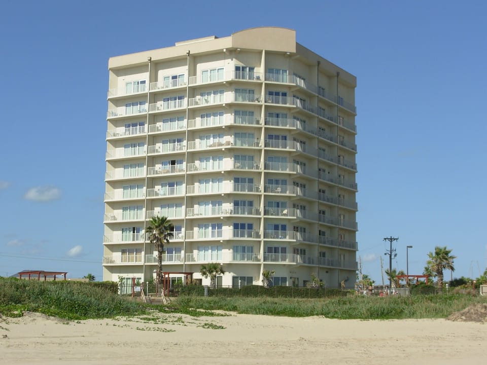 Aquarius as seen from the beach - we're the 3rd floor, far left unit