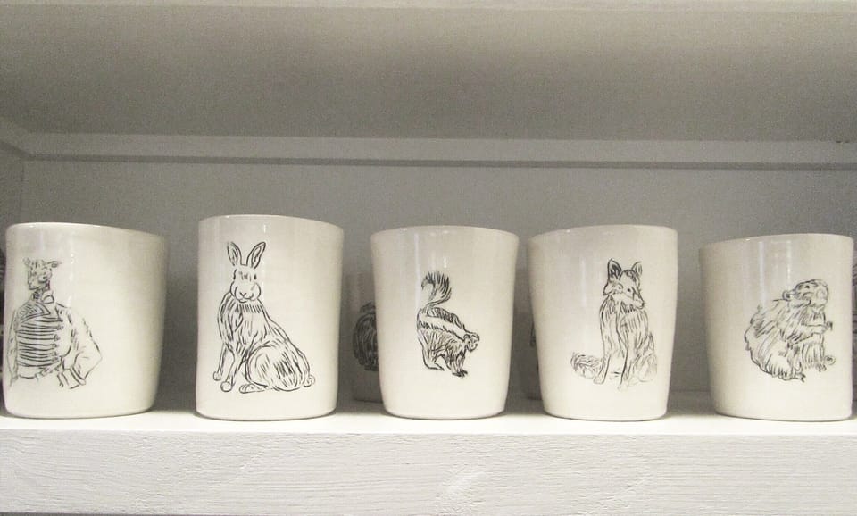 Owner-artist made porcelain cups