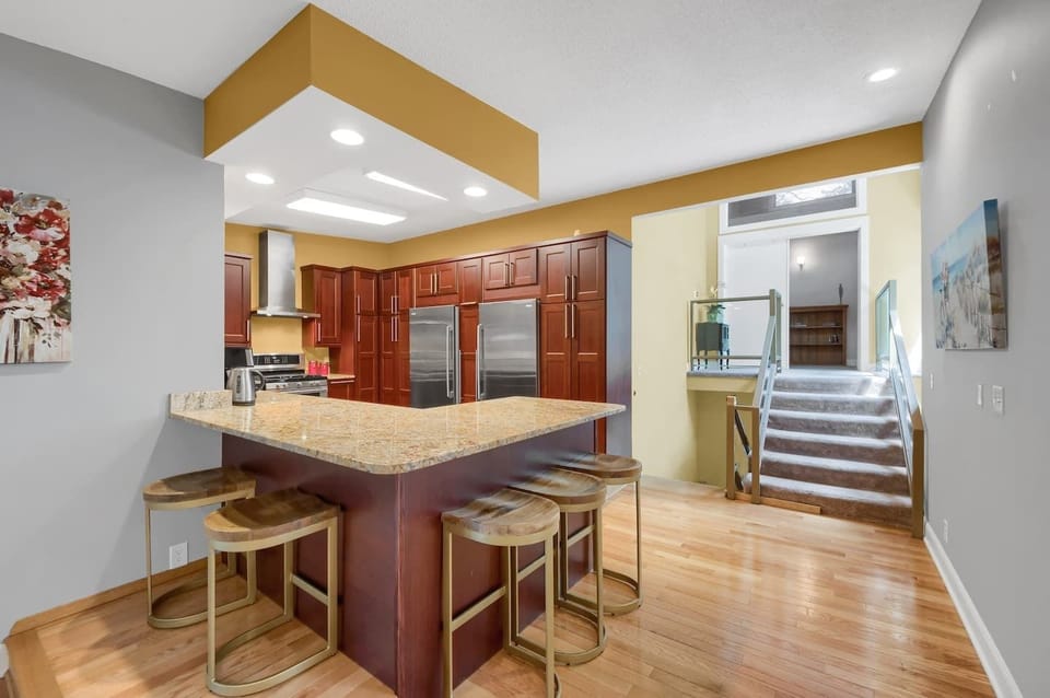 Kitchen with standalone freezer & refrigerator
