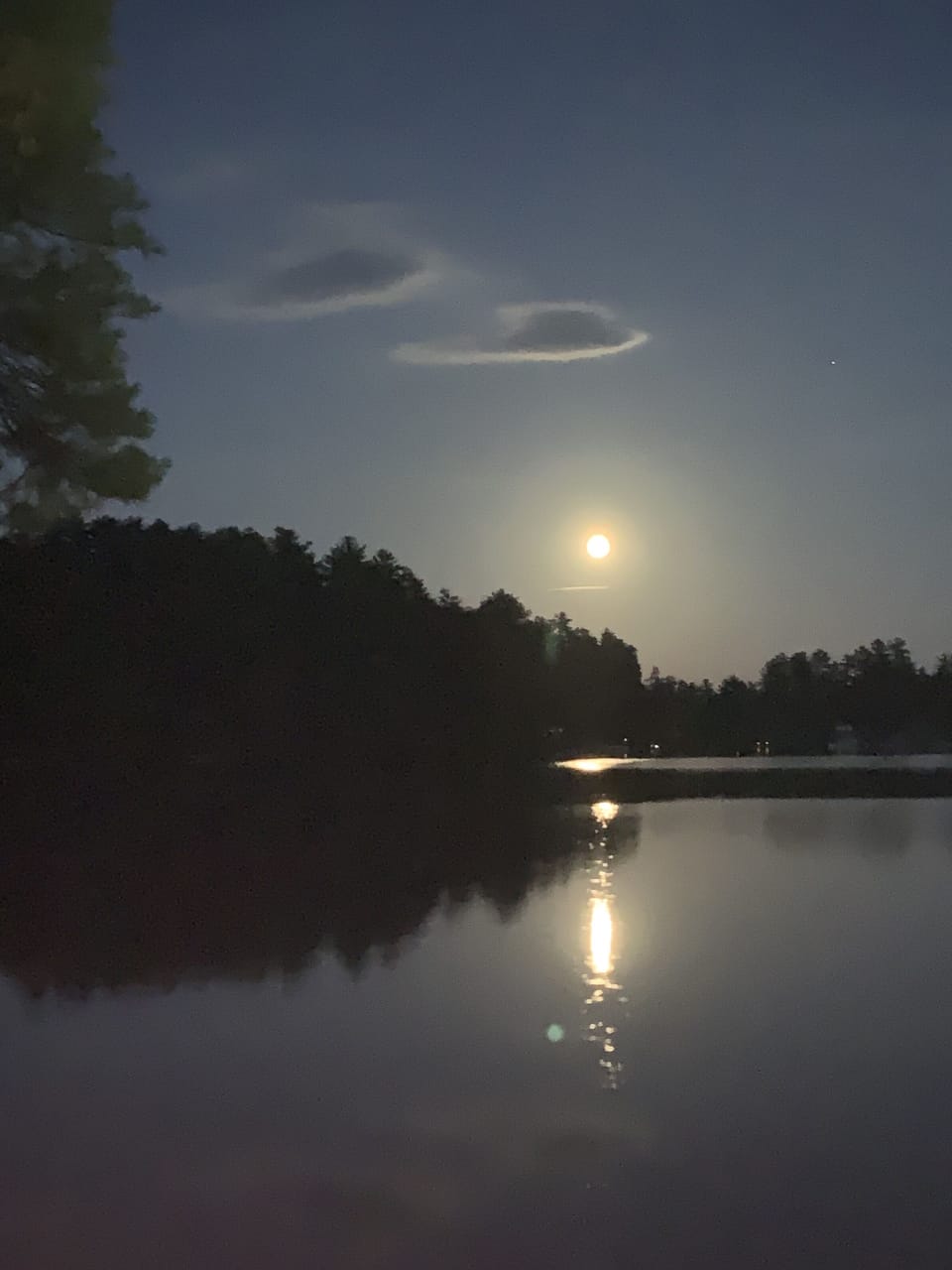 Peaceful moonrise from the dock