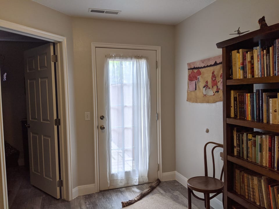 downstairs