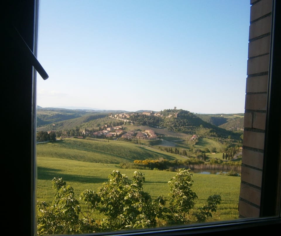 panoramic view from the window of the house of Monticchiello