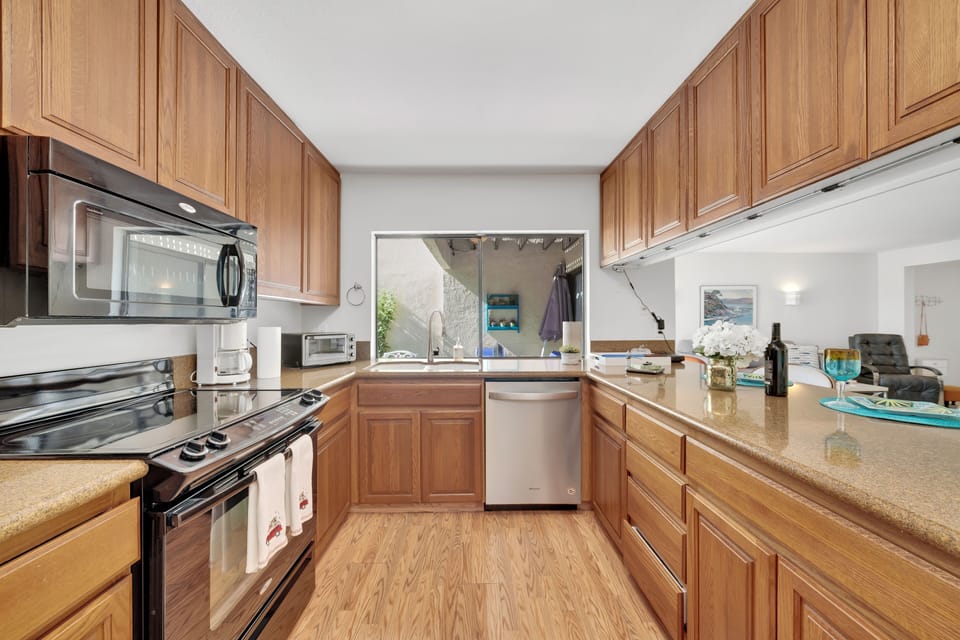 Pass through window for outside dining