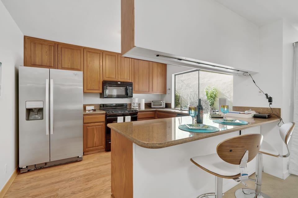 Stainless steel fridge and new dishwasher 